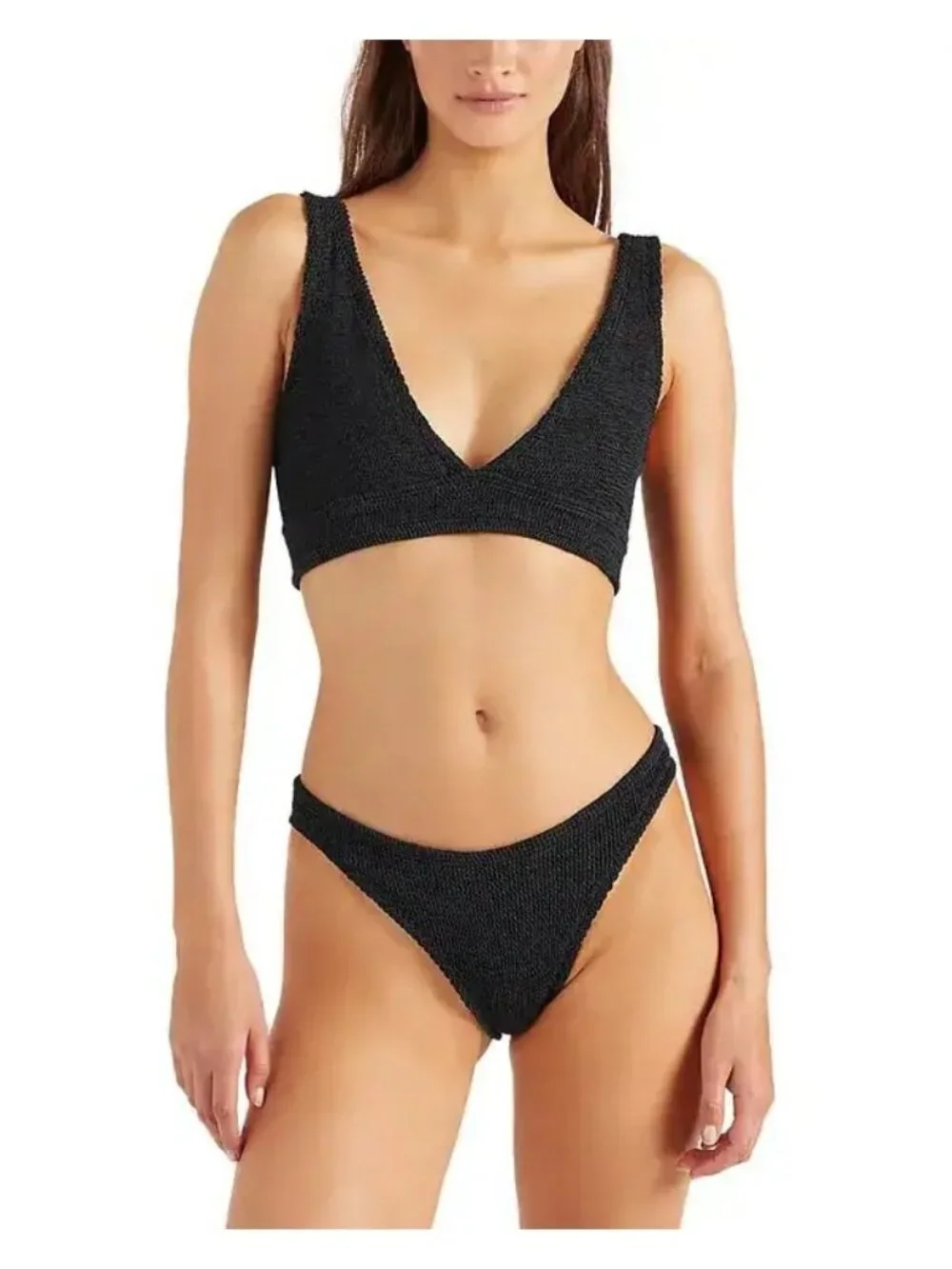 NWT Hunza G Carla Bikini Top & Bottom Black Size One Size